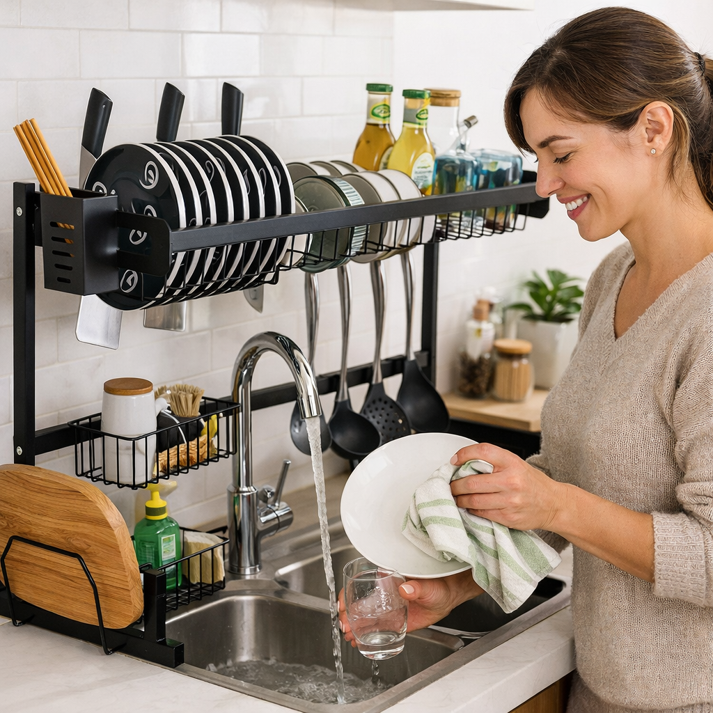 🛒 Escurridor de Platos Sobre Fregadero Multifuncional