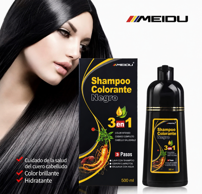 Shampoo Colorante Negro 3 en 1 HIMEIDU™ – ¡Luce Más Joven en Minutos!