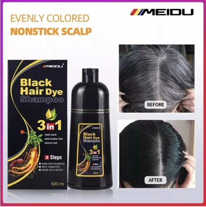 Shampoo Colorante Negro 3 en 1 HIMEIDU™ – ¡Luce Más Joven en Minutos!