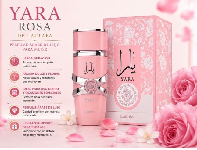 ✨ Yara Rosa by Lattafa | Perfume Árabe Premium para Mujer 100 ml