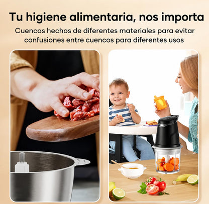 Picador y Triturador Eléctrico SOKANY 2 en 1 – Potencia y Precisión en tu Cocina