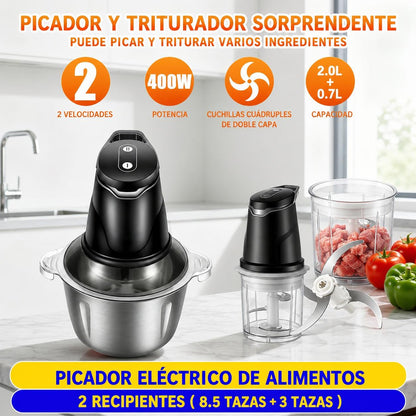 Picador y Triturador Eléctrico SOKANY 2 en 1 – Potencia y Precisión en tu Cocina